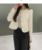 Tweed Round Silver Button Jacket