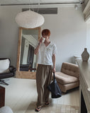 Marlon Two-Tuck Curved Slacks