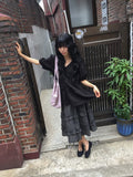 Chiyo Check Frill Tiered Midi Skirt