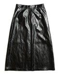 Crack Leather Maxi Skirt