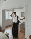 Summer Cooling Deep-Tuck Wide Slacks