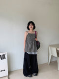 Mintel Summer Check Layered Sleeveless Blouse