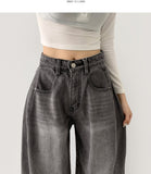 Cut Line Vintage Balloon Wide Denim Pants