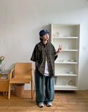 Bemer Check Cap Hood Short Sleeve Shirt