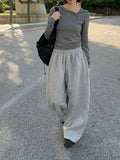 Rhythm Diagonal Unbalanced Button Hood Long Sleeve T-shirt