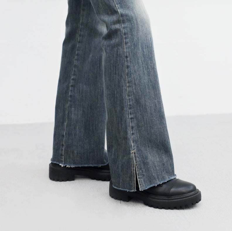 【NONCODE】Slen Slit Bootcut Pants NONCODE(ノンコード) - スレンスリットブーツカットパンツ
