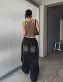 [U-BASIC] Boldy Line Ribbed Crop Sleeveless