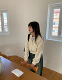Kenfeed Cropped Knit Zip-Up Cardigan