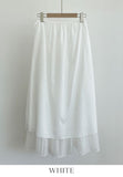 Miel Chiffon Pleated Tiered Long Skirt