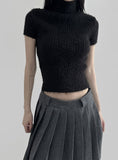 wool 40%) Elba wool pleats skirt