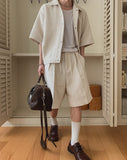 Bound Tweed Banded Bermuda Pants