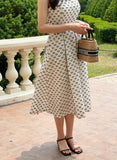Shuni Jacquard Dot Linen Sleeveless Long One Piece