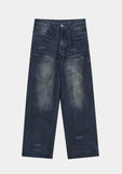 CRUCIA AGING WIDE DENIM PANTS