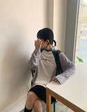 [unisex] Donv Sporty Color Matching Over Long Sleeve Tee