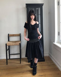 June Stripe Color Banding Tiered Skirt