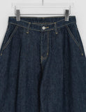 [unisex] Kidu Pintuck Raw Denim Wide Pants