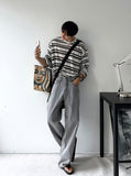Linen stripe knit