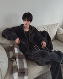 Robbins Velvet Corduroy Hooded Zip-Up