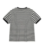 Muffin Heart Stripe CROP Ringer Tee