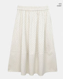 Rie Dot Flare Banding Long Skirt