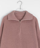 Kokio high neck half zip-up over knit