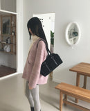 Popat Suede Leather Combi Shoulder Bag