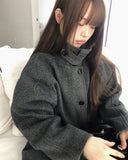 Yuren wool pleated midi banding skirt