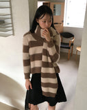 [Muffler Set] Basis Vintage Stripe Angora Knit
