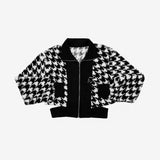Monet Hound Checked Fur Jacket