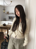 Chiran Round Simple Basic Knit Cardigan