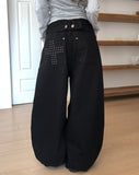 Toki Cross Studded Adjust Wide Pants