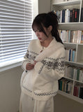 Pico Snow Nordic Collar Two-Way Knit Zip-Up
