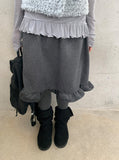 Hillan Wool Frill Banding Midi Skirt