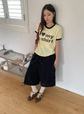 Essini Dot Patch Ringer Short Sleeve Tee