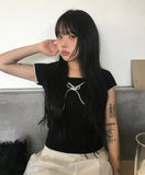 Palmer Shirring Ribbon Short Sleeve T-shirt