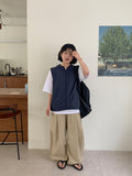 [unisex] Bitmottle Curved Banding Balloon Wide Pants