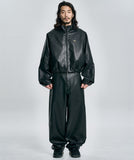 Vegan Leather Curved Pants