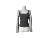 Boven Color Matching V Sleeveless T-Shirt Layered Set