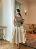 Effiang banding flare long skirt