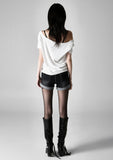 Flip short denim pants