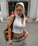 Bare Button Linen Hooded Sleeveless