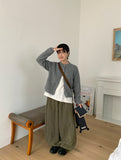 Natoy Ribbed Crop Knit Cardigan
