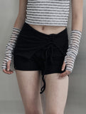 [mnem] fold strap short pants