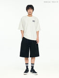 Wide Balloon Pintuck Sweat Bermuda Pants