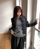 Bio Stripe Long Hoodie