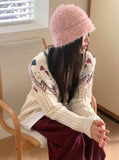 Away Wool Vintage Nordic Jacquard Knit Cardigan