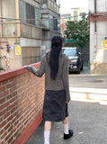 [MADE] Foundy Wool Ribbon Strap Collar Ribbed Long Sleeve Knit