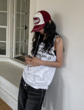 Hua Half Lettering Semi Overfit Sleeveless