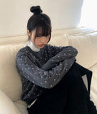 Vda Dot Color Matching Knit Cardigan