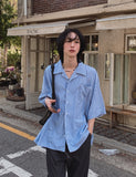 Levi overfit striped half shirt
